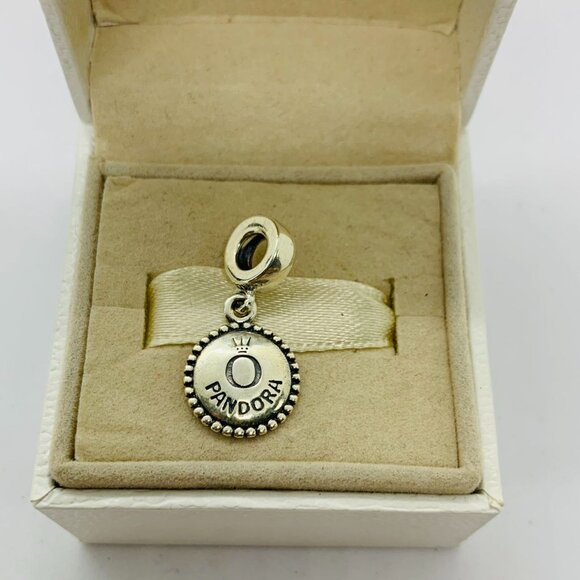 🧜🏾♀️🎀Pandora Aruba Charm Aruba Black Logo Dangle Pendant S925 Silver - Picture 4 of 4